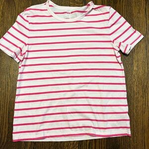 NWT WOMEN GAP SIZE SMALL PINK STRIP SHIRT